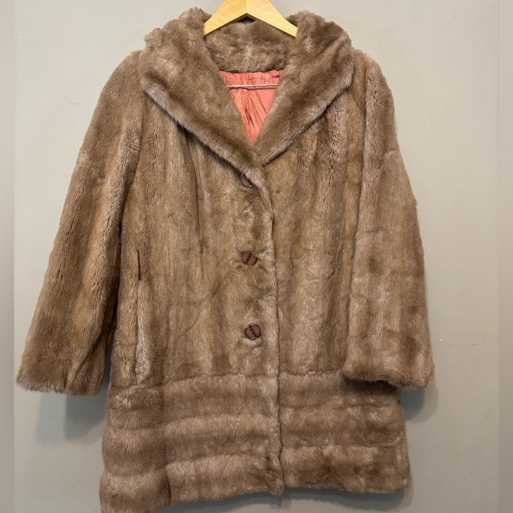 TISSAVEL FRANCE Vintage Faux Fur Coat